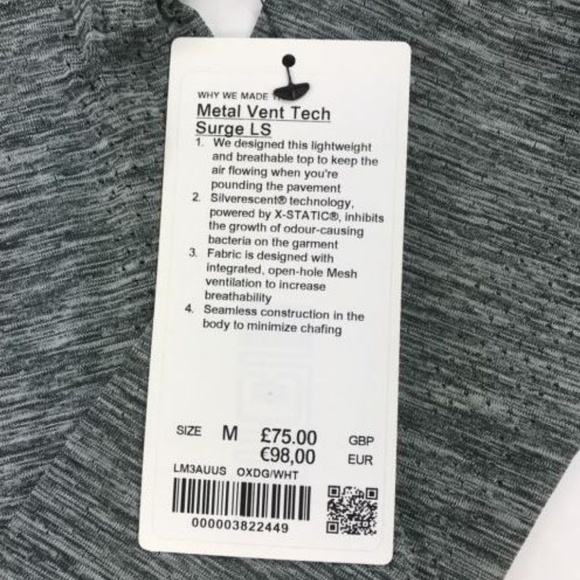 Lululemon Metal Vent Tech Surge Long Sleeve Medium - Picture 8 of 8